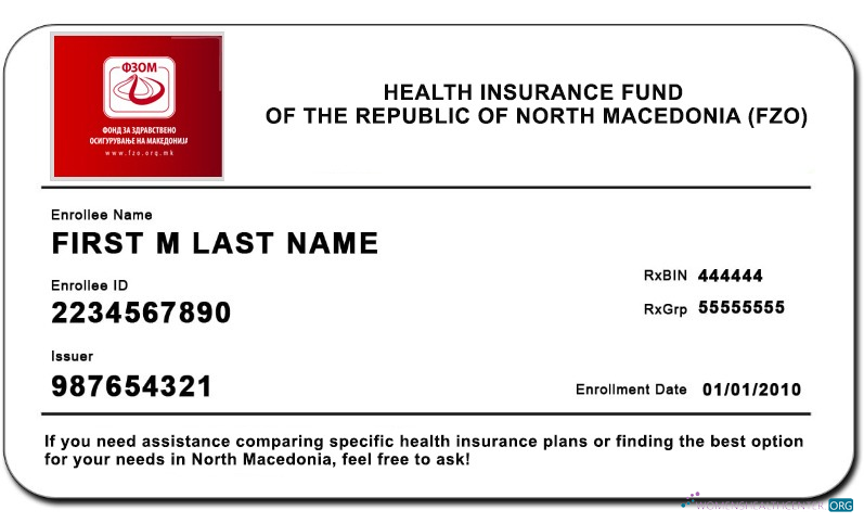 Download North Macedonia health insurance card Photoshop template